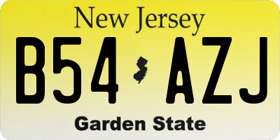 NJ license plate B54AZJ