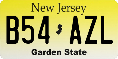 NJ license plate B54AZL