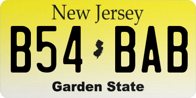 NJ license plate B54BAB