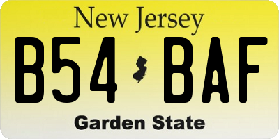 NJ license plate B54BAF