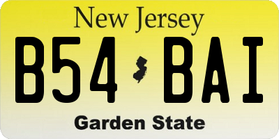 NJ license plate B54BAI