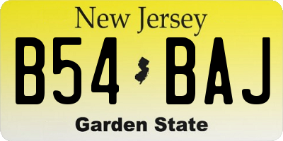 NJ license plate B54BAJ