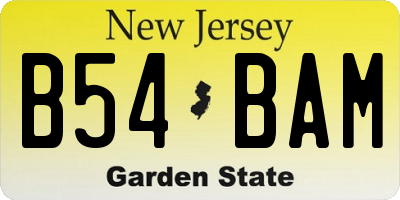 NJ license plate B54BAM