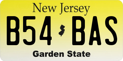 NJ license plate B54BAS