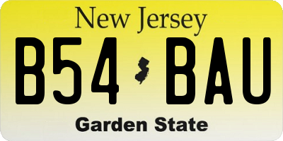 NJ license plate B54BAU