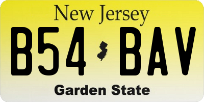 NJ license plate B54BAV
