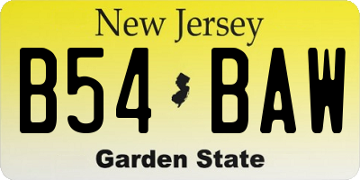 NJ license plate B54BAW