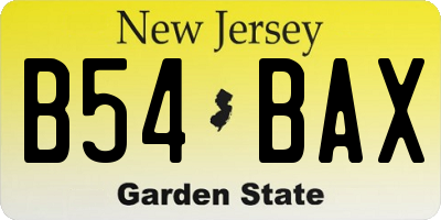 NJ license plate B54BAX