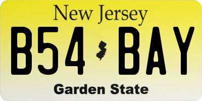 NJ license plate B54BAY