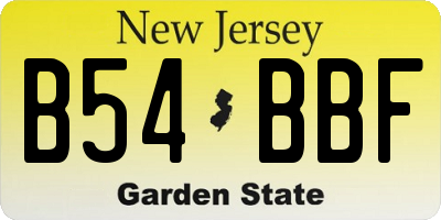 NJ license plate B54BBF