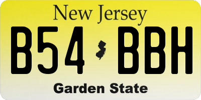 NJ license plate B54BBH