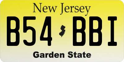 NJ license plate B54BBI