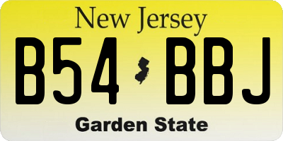 NJ license plate B54BBJ