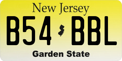 NJ license plate B54BBL