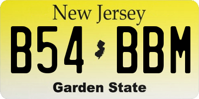 NJ license plate B54BBM