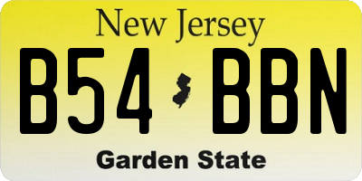 NJ license plate B54BBN