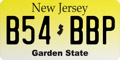 NJ license plate B54BBP