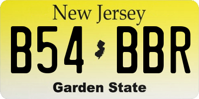 NJ license plate B54BBR