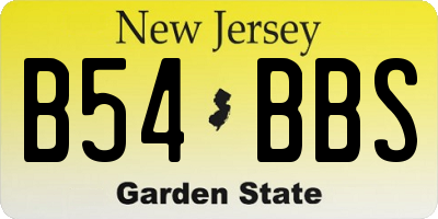 NJ license plate B54BBS