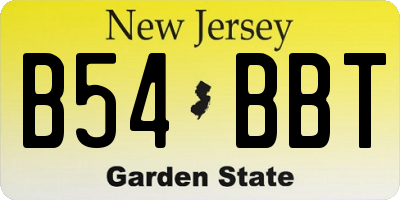 NJ license plate B54BBT