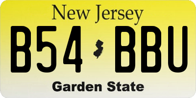 NJ license plate B54BBU