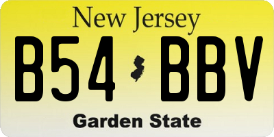 NJ license plate B54BBV