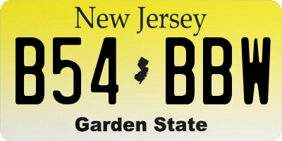 NJ license plate B54BBW