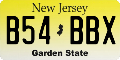 NJ license plate B54BBX