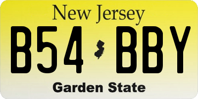 NJ license plate B54BBY