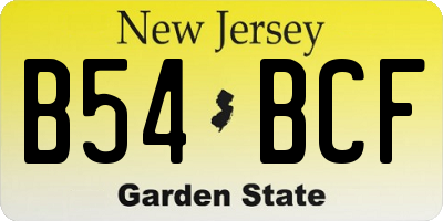 NJ license plate B54BCF
