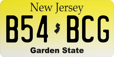 NJ license plate B54BCG