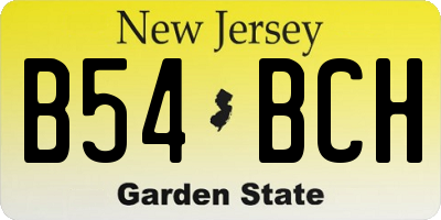NJ license plate B54BCH