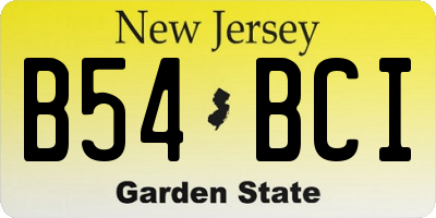 NJ license plate B54BCI