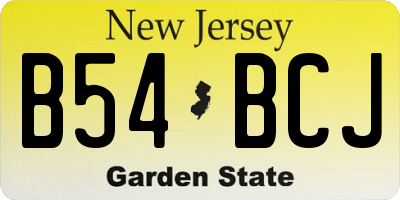 NJ license plate B54BCJ