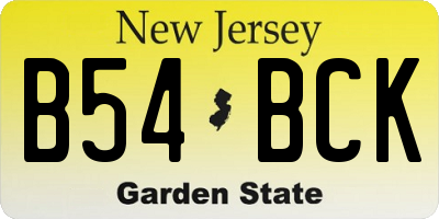 NJ license plate B54BCK