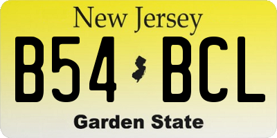 NJ license plate B54BCL