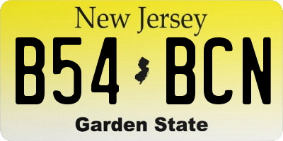 NJ license plate B54BCN