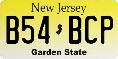NJ license plate B54BCP