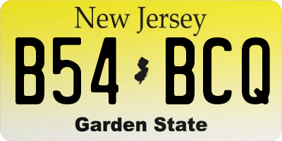 NJ license plate B54BCQ