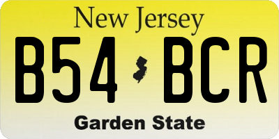 NJ license plate B54BCR
