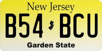 NJ license plate B54BCU
