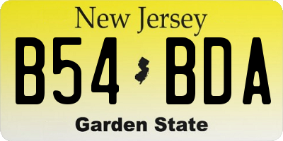 NJ license plate B54BDA