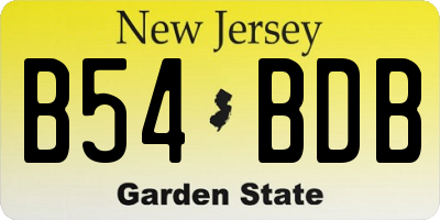 NJ license plate B54BDB