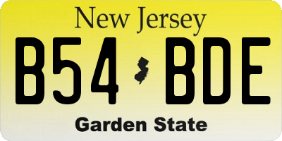 NJ license plate B54BDE