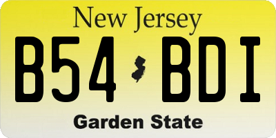 NJ license plate B54BDI