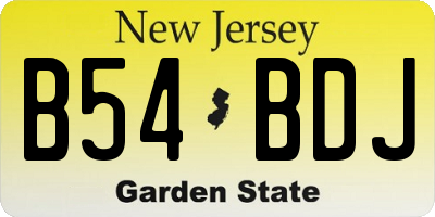 NJ license plate B54BDJ