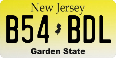 NJ license plate B54BDL