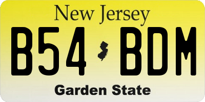 NJ license plate B54BDM