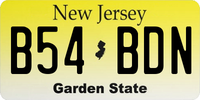 NJ license plate B54BDN