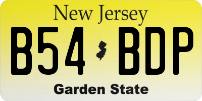 NJ license plate B54BDP